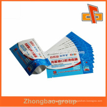 Top grade 3 side seal empty small sachet foil bags for medicine with tear notch